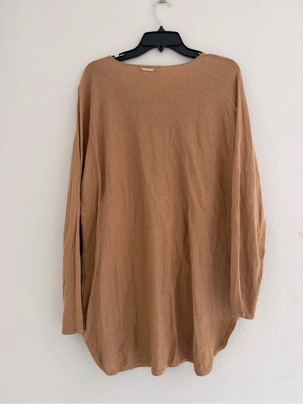 Michael Kors Long Sleeve Layered Hem Top - Tan
